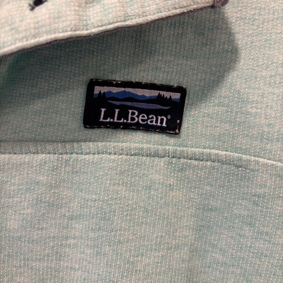 L.L. Bean Rugby Pullover Sweater Beach Glass Teal Aqua Henley Outdoor Preppy - Picture 3 of 12